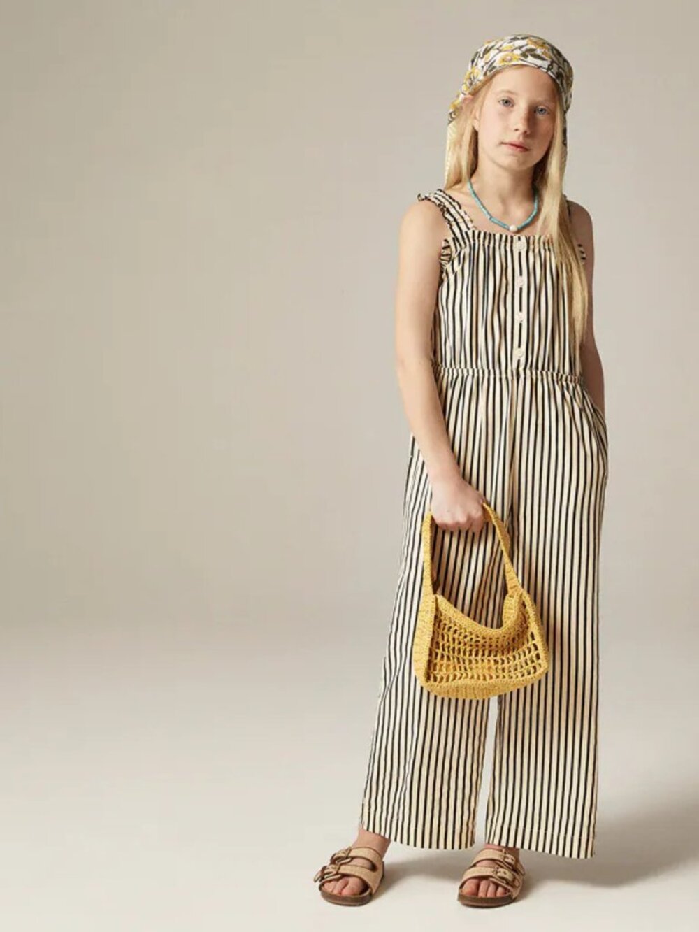 J.Crew Crewcuts Girls Striped Handstand Jumpsuit Size 7